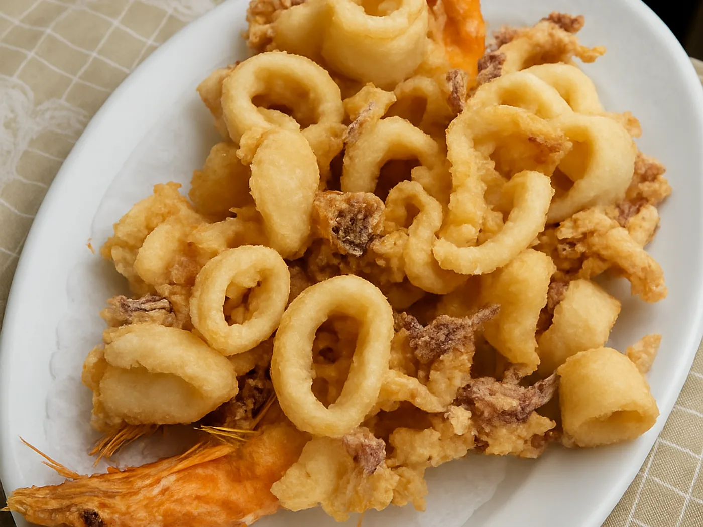 Fritto misto di calamari e gamberi